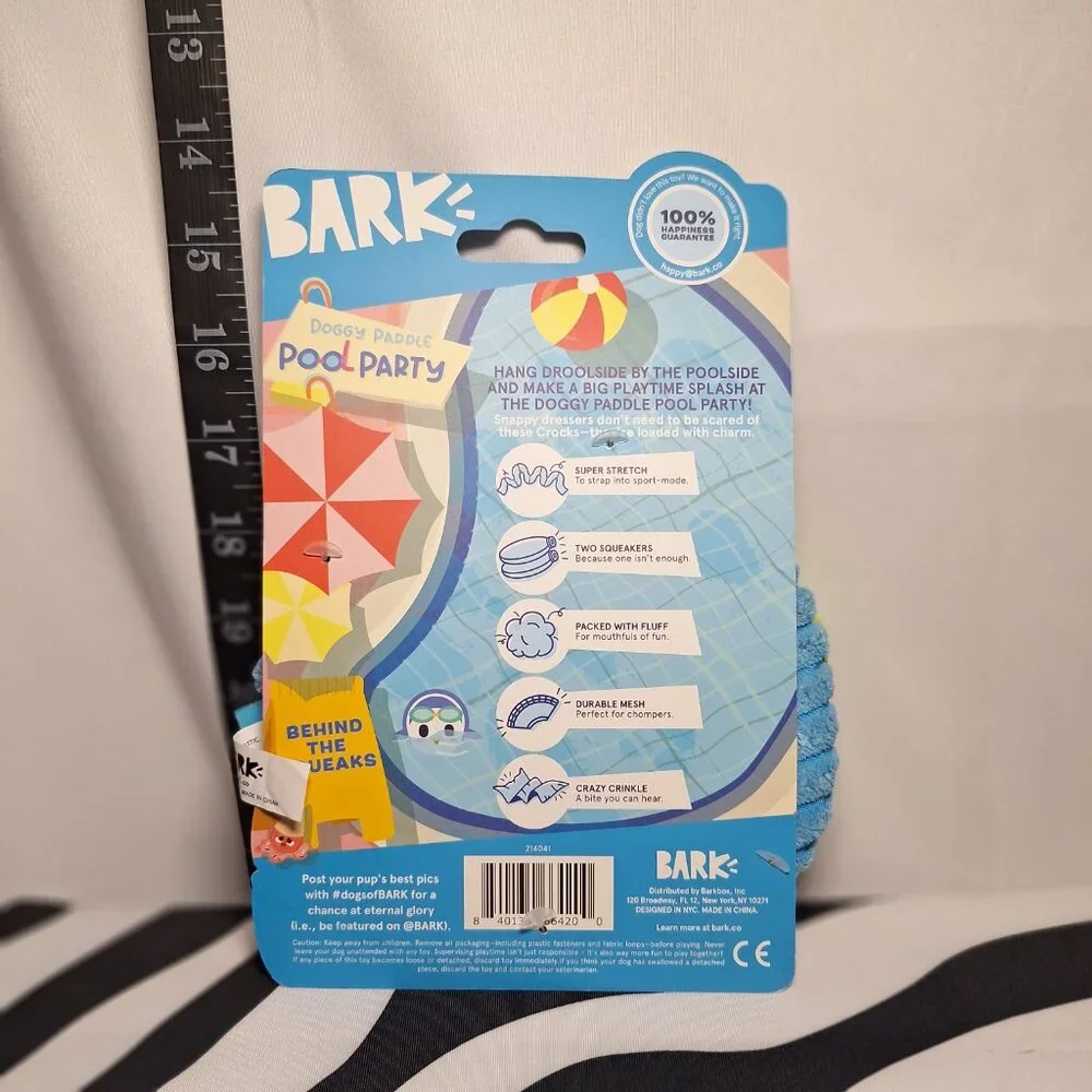 NWT Bark Pool Party Crocs Dog Toy XS-S